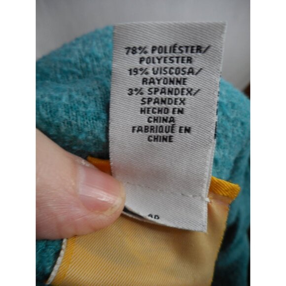 Ruby Rd. Sz XL slub knit split cowl knit Tunic blouse top Teal - Picture 4 of 6